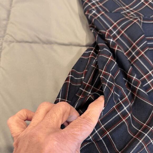 Hell Bunny Peeble 50's Dress Tartan Blue Circle Skirt 3/4 sleeve Size Medium - Picture 10 of 14